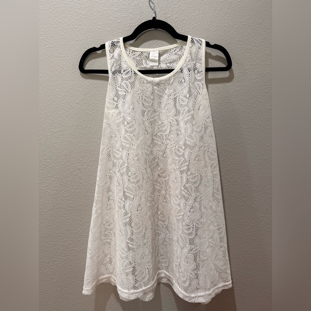 🤍 Westloop White Crochet Tank Top – Size M 🤍